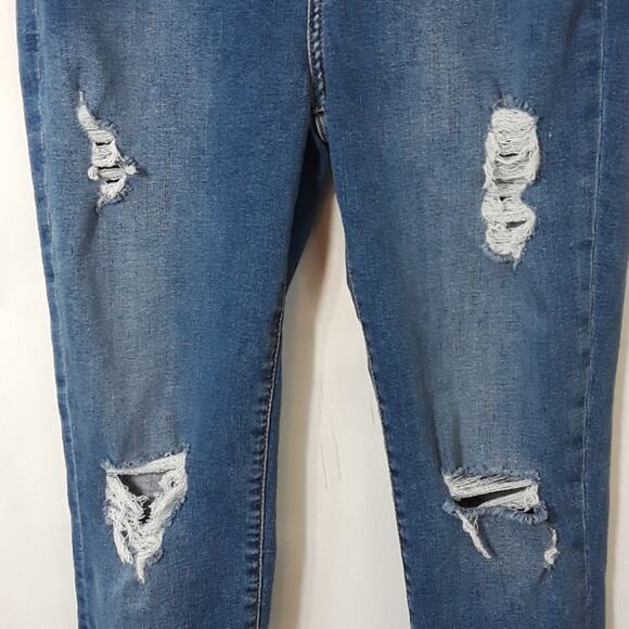 Womens Sz 27 Distressed Destroyed Highrise Skinny Forever 21 Jeans - Picture 4 of 11